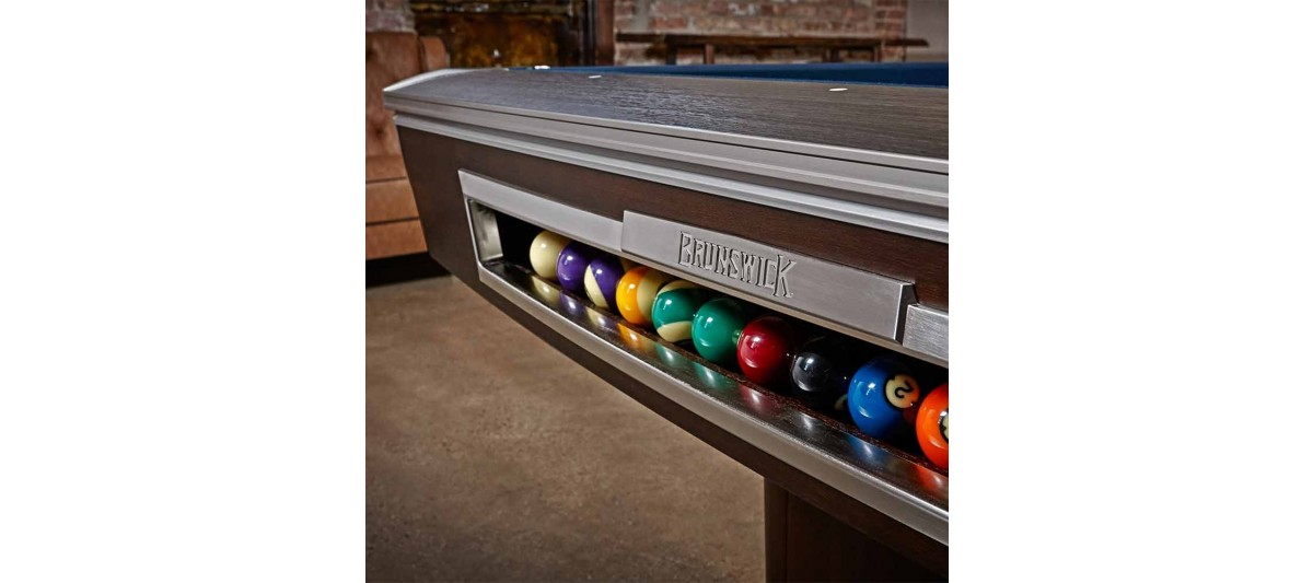 Brunswick Gold Crown VI Tournament Slate Pool Table in Matte Black